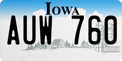 IA license plate AUW760