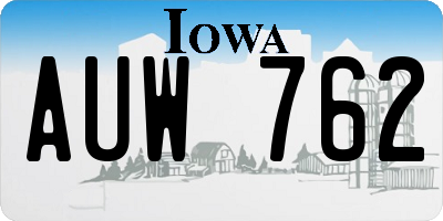 IA license plate AUW762