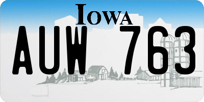 IA license plate AUW763