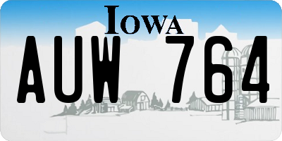 IA license plate AUW764