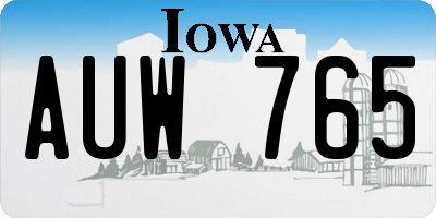 IA license plate AUW765