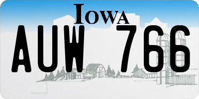 IA license plate AUW766