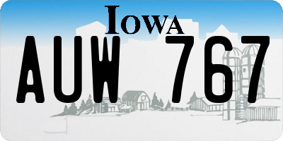 IA license plate AUW767