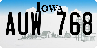 IA license plate AUW768