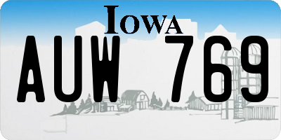 IA license plate AUW769