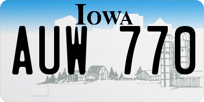 IA license plate AUW770