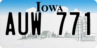 IA license plate AUW771