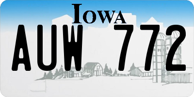 IA license plate AUW772