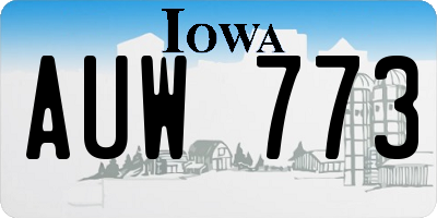IA license plate AUW773