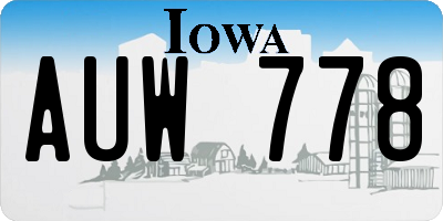 IA license plate AUW778