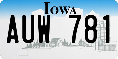 IA license plate AUW781