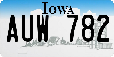 IA license plate AUW782