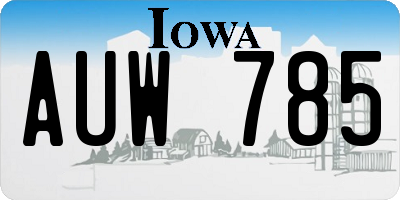 IA license plate AUW785