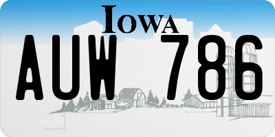 IA license plate AUW786
