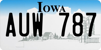 IA license plate AUW787