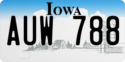 IA license plate AUW788