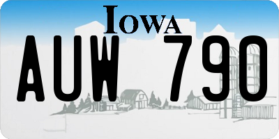 IA license plate AUW790