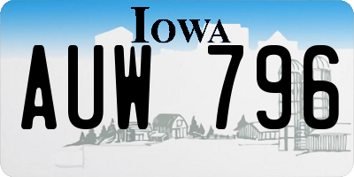IA license plate AUW796