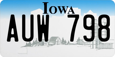 IA license plate AUW798