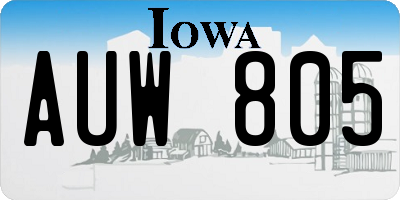IA license plate AUW805