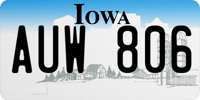 IA license plate AUW806