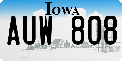 IA license plate AUW808