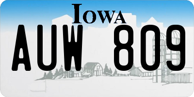 IA license plate AUW809