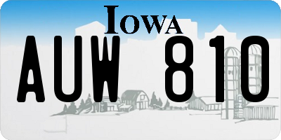 IA license plate AUW810
