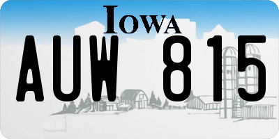 IA license plate AUW815