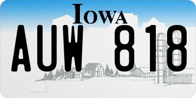 IA license plate AUW818