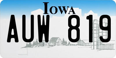 IA license plate AUW819
