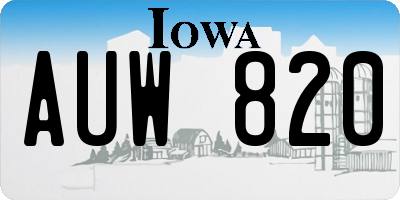 IA license plate AUW820