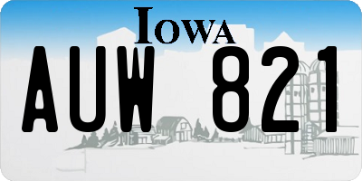 IA license plate AUW821