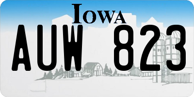 IA license plate AUW823