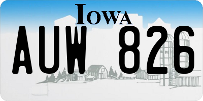 IA license plate AUW826