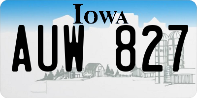 IA license plate AUW827