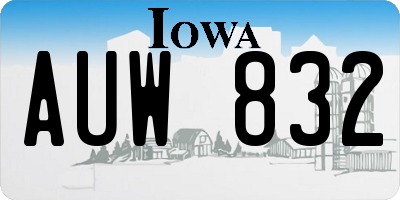 IA license plate AUW832