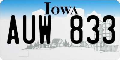 IA license plate AUW833