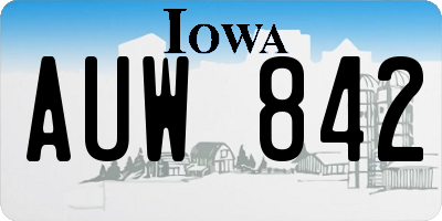 IA license plate AUW842