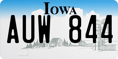 IA license plate AUW844