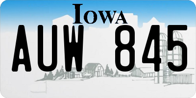 IA license plate AUW845