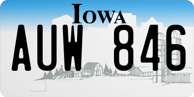 IA license plate AUW846