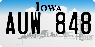 IA license plate AUW848