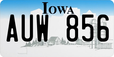 IA license plate AUW856