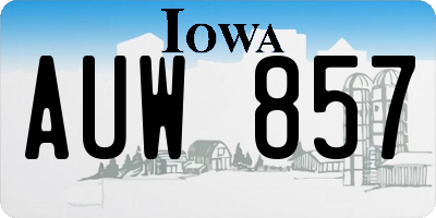 IA license plate AUW857