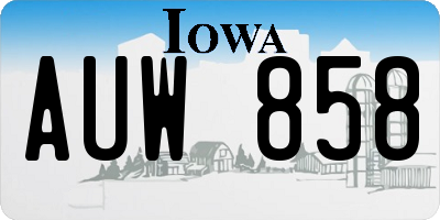 IA license plate AUW858