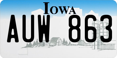 IA license plate AUW863