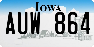 IA license plate AUW864