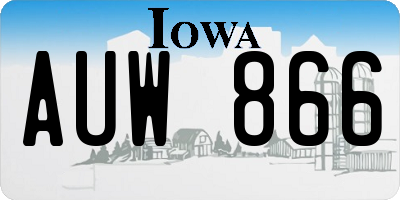 IA license plate AUW866