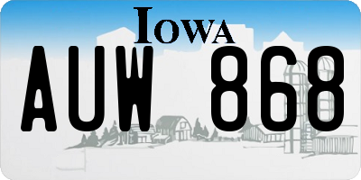 IA license plate AUW868